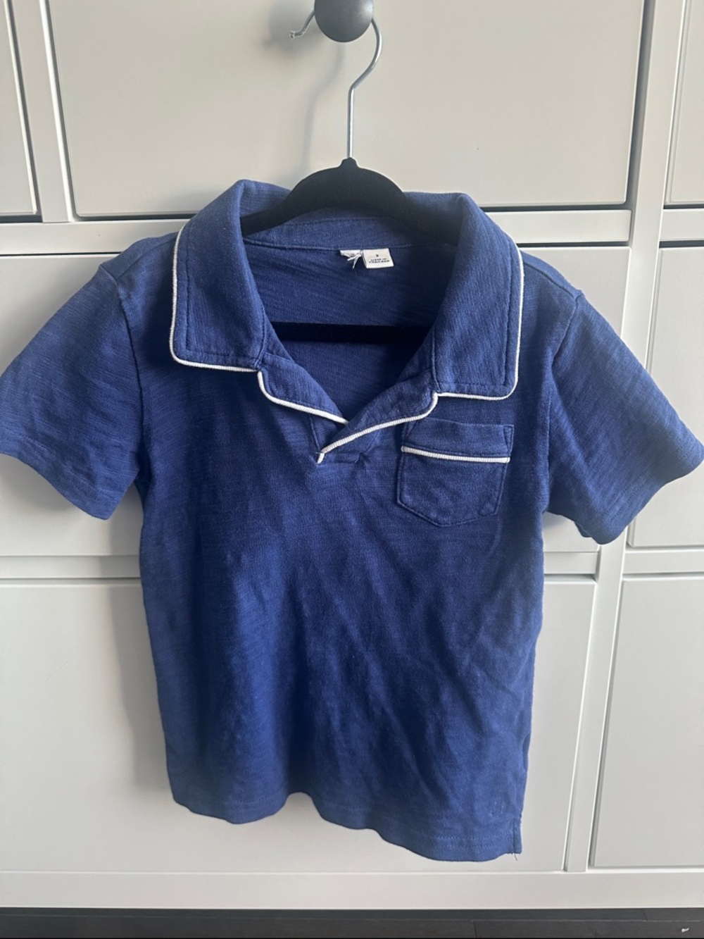 Janie and Jack Navy Polo with White Trim